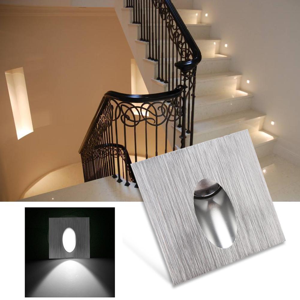 Details About 3w Led Recessed Stair Light Aluminum Stairway Step Wall Corner Lamp Waterproof