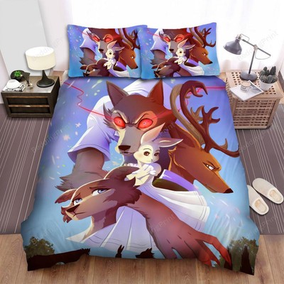 Beastars Main Characters Poster Illustration Quilt Duvet Cover Set Pillowcase