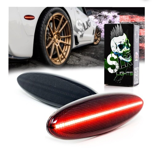1997-04 C5 Corvette Rear Side Marker LED Fender Lights Better than OEM - SMOKED