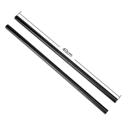 NICEYRIG 40cm 16inch Long 15mm Rod Black Aluminum Alloy for Shoulder Rig Support