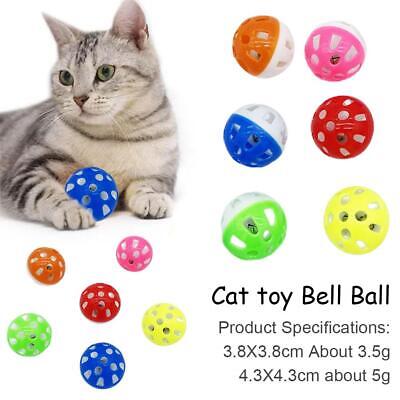 Cat Toy Bell Ball with Bell Rings Playing Chew Rattle Scratch Plastic Ball'