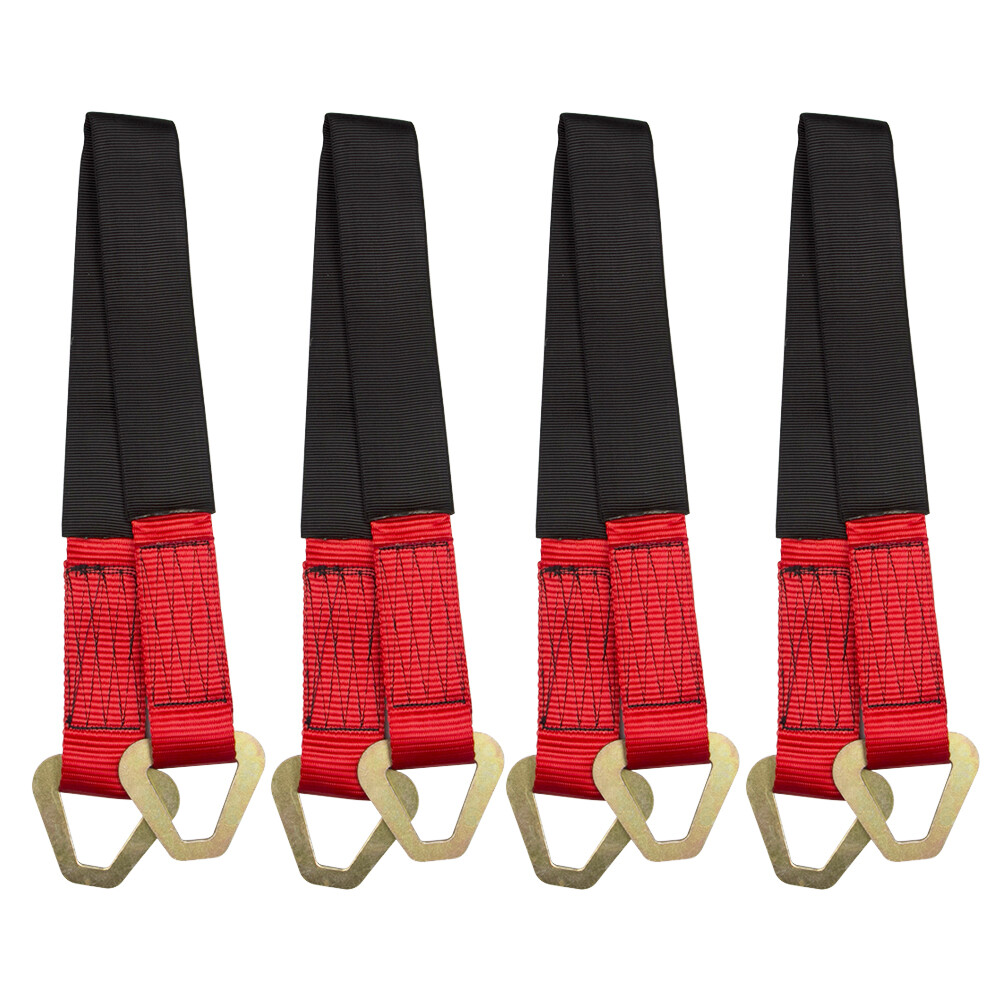 Set of 4 HD Axle Straps Car Tow Truck Wrecker Wheel Tie Down 2" X 36
