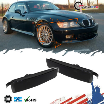 For 1996-2002 BMW Z3 M Coupe Smoked Bumper Side Marker Lights Housings Set of 2