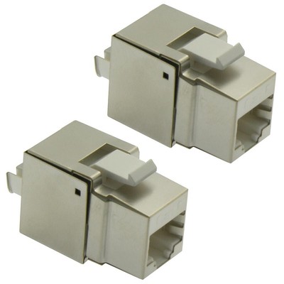 2 Pcs Cat6 RJ45 Ethernet LAN Network Shielded Keystone Jack 110 Punch Down 8P8C