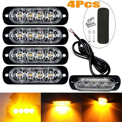 4x Universal Car Truck 6 LED Flash Strobe Light Warning Hazard Lamp Flash Beacon