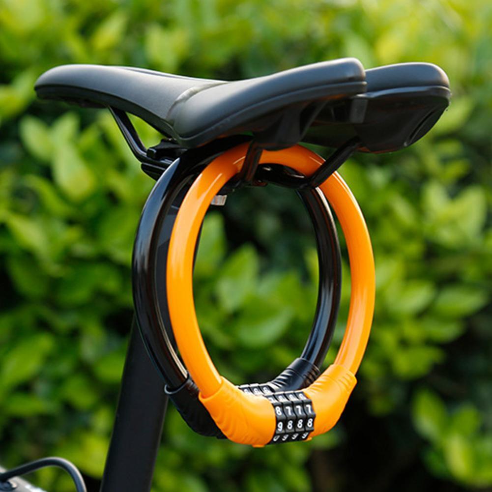 Bicycle Security Lock Anti-theft 4 Digit Password for MTB Road Bike Cable Locks