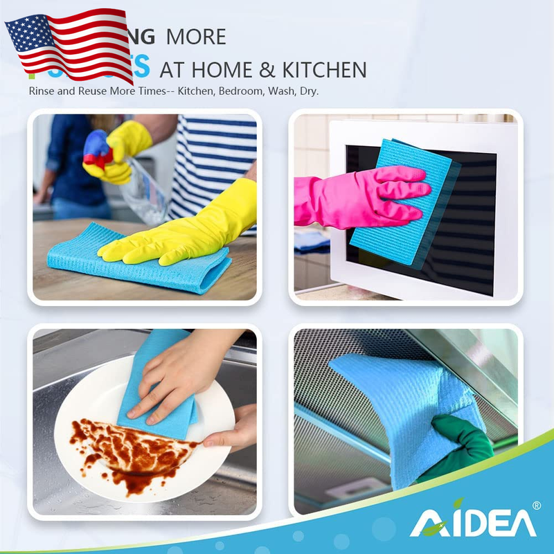 Swedish Dish Cloth for Kitchen Reusable Paper Towels Washable Sponge 7x6 NEW