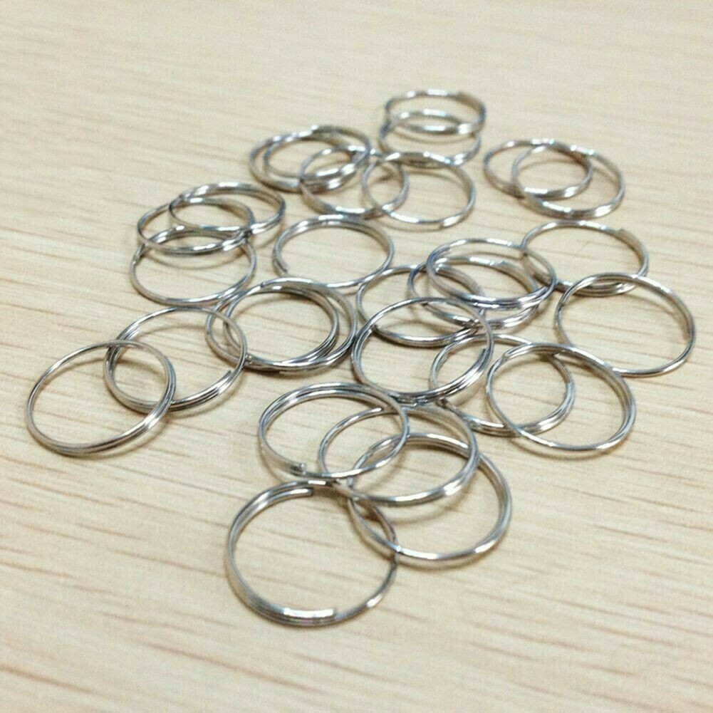 100x Edelstahl Ring Steckverbinder Wandbehang Kristall-kronleuchter Teil Silber