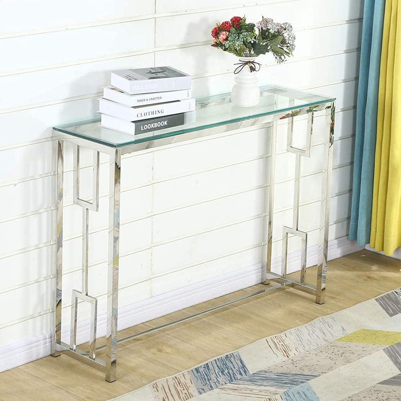 Console Tables for Entryway Silver Glass Console Table Mirro