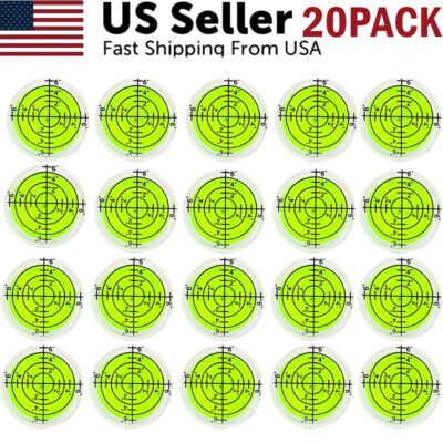 20Pcs 1.3X0.7'' High Precision Horizontal Bubble Bulls-eye Circular Bubble Level