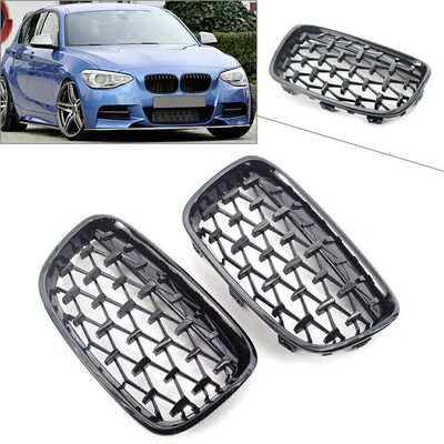 Diamond Meteor Front Kidney Grill Grille Black Fit BMW 1 Series F20 11-14 Gloss