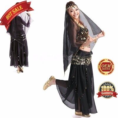 New Belly Dance Costumes Set Women Bright Sequined Fashion Indian Dancing Dress
