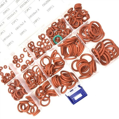 225pcs Silicone Rubber O-Ring Assortment Kit Metric VMQ Gasket Seal Red