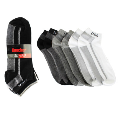 

Комплект из 3 пар низких носков из спандекса для мужчин Knockers, Black grey white