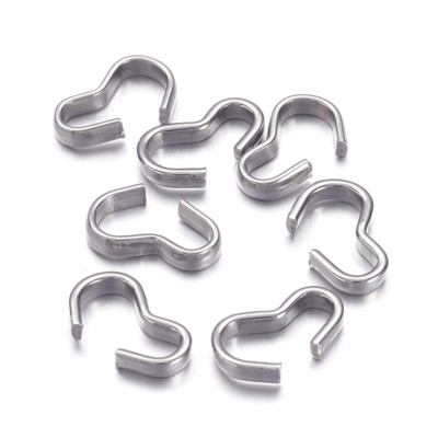 1000pcs 304 Stainless Steel Chain Connectors Loop Findings Smooth 3-Shape 8x3mm