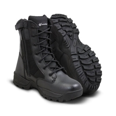 SMITH & WESSON FOOTWEAR Men's Breach 2.0 Waterproof 8in Black Side Zip Boots