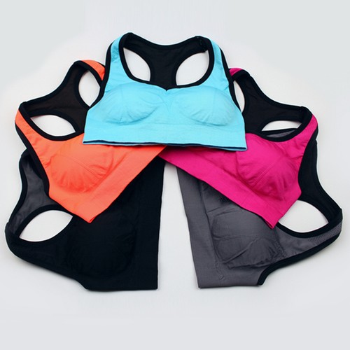 Women Gym Yoga Sports Bra Fitness Workout Crop Tops Tank Vest Padded Racerback 6