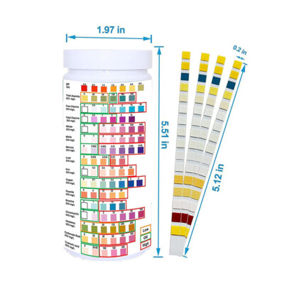 100/50PCS 16 In 1 Drinking Water Test Strips Hardness PH Fluoride Water Paper