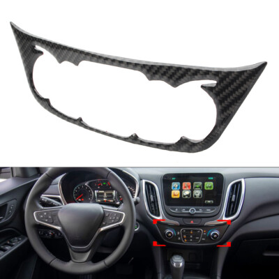 Carbon Fiber Central Console AC Switch Panel Trim For Chevrolet Equinox 2018-21