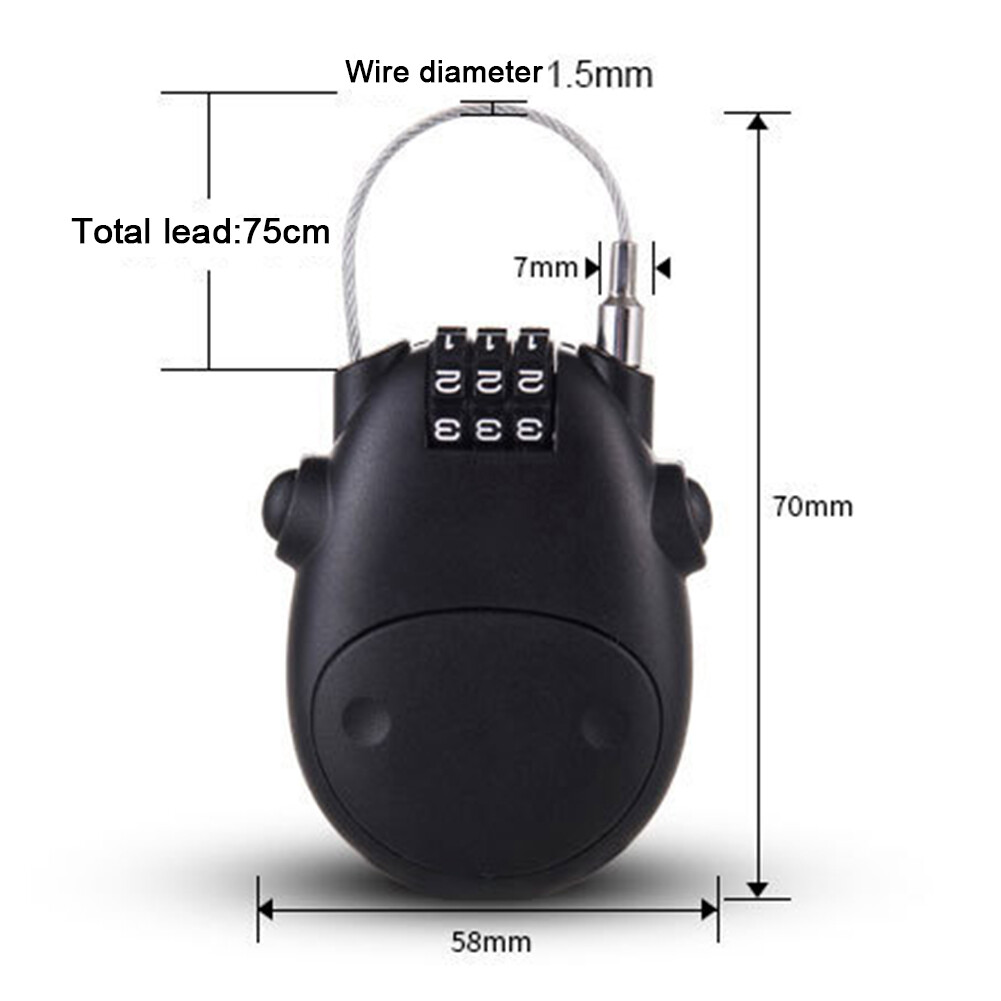 Code Telescopic Car | Cable Helmet Lock Password Steel Rope Motorcycle