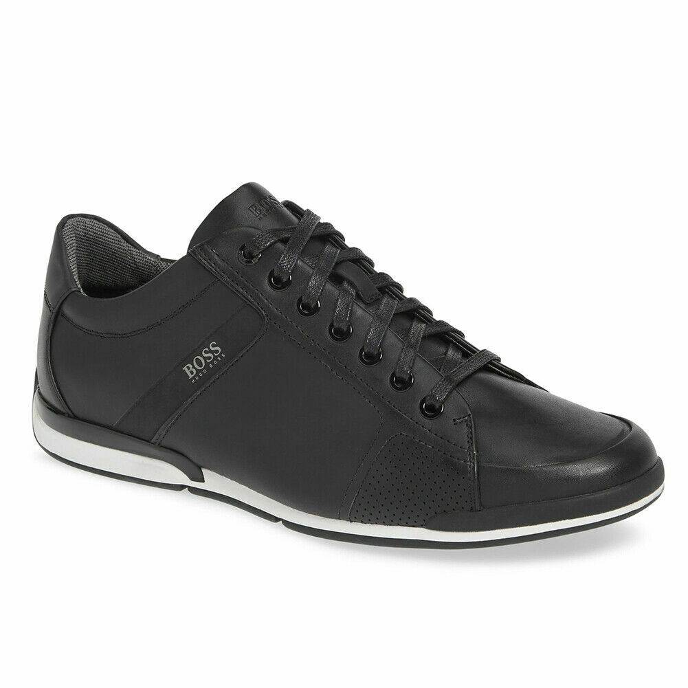 Hugo Boss Mens Saturn Dark Grey Memory Foam Sneakers Shoes Men Shoes