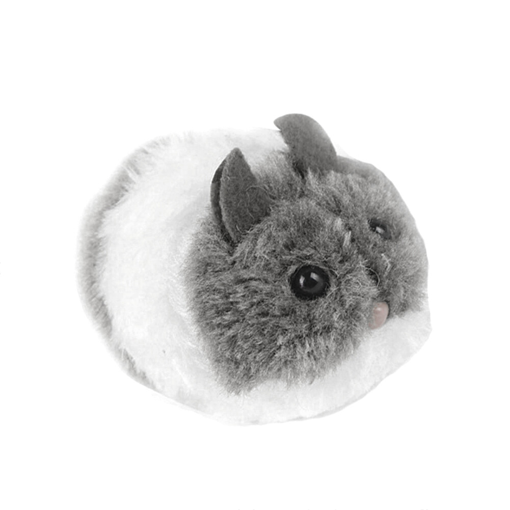 Plush Fur Cat Mouse Toys Movement Vibrating Pull String Interaltive Toy