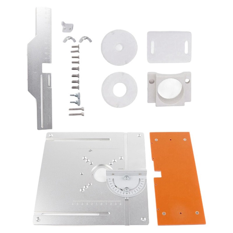 Wood Milling Router Table Insert Plate with Miter Gauge and