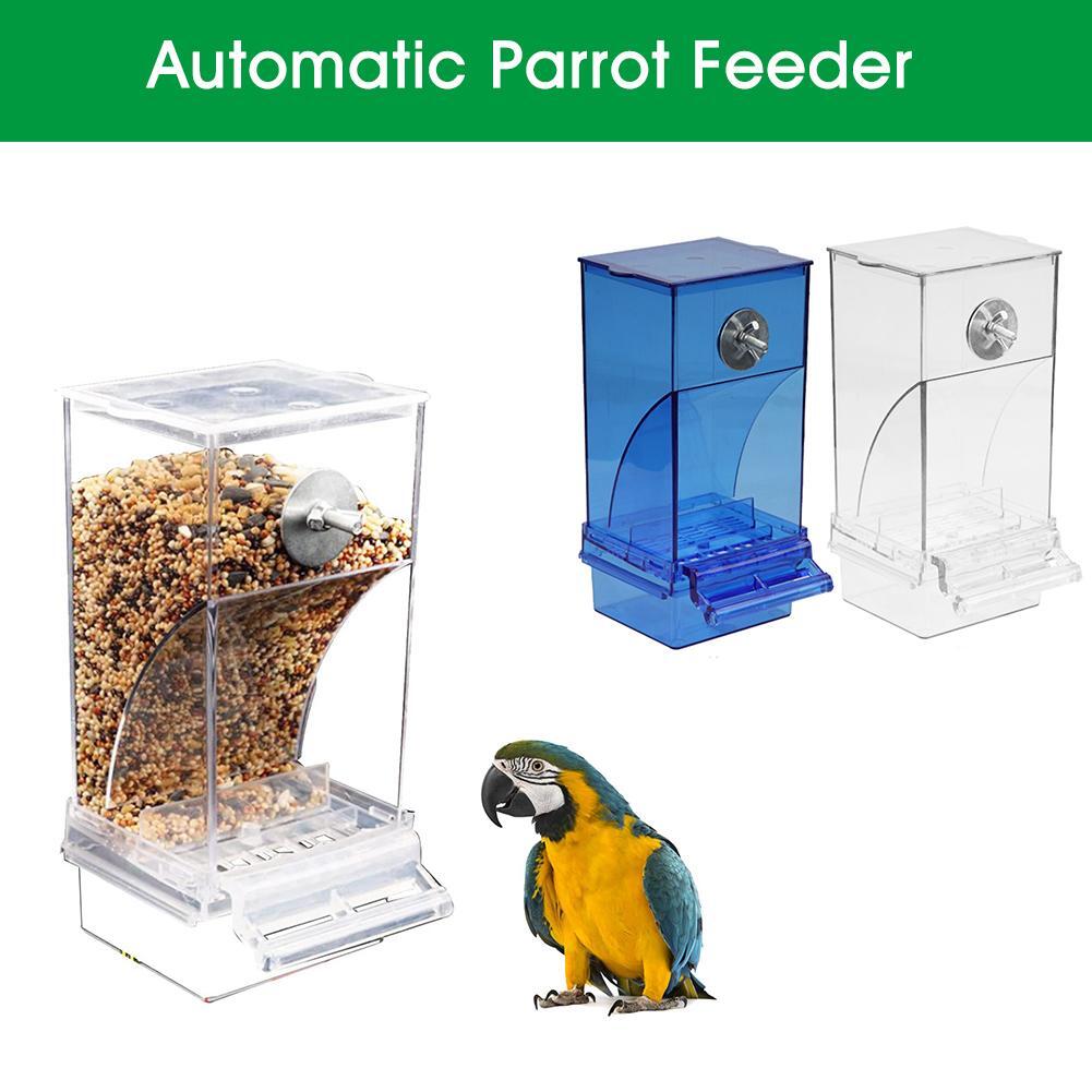 S Automatic Parrot Feeder Drinker Acrylic Food Containe.