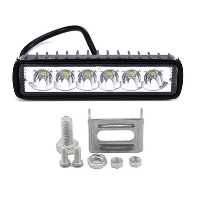6000K LED Work Lights 6'' 18W 12V Driving Strip Flood Beam light Bar SUV Offroad