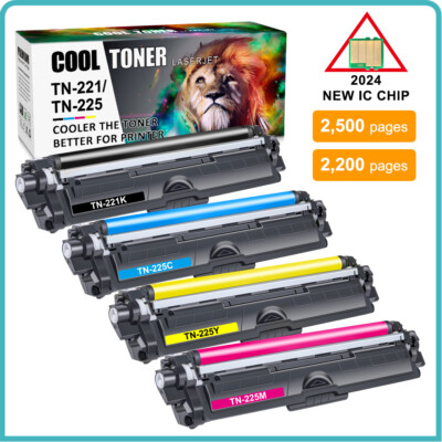 4 Pack TN221 TN225 Toner For Brother TN221BK HL-3170CDW MFC-9130CW MFC-9340CDW