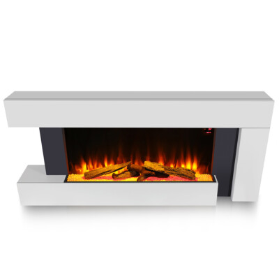 Fireplace Wall Mounted Electric Fire Suite LED Flame MDF Surround 1000W/2000W