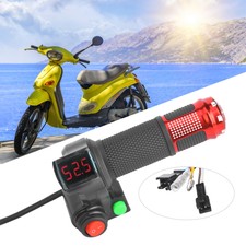 1 Pair Durable LED Voltage Display Twist Throttle Tools for 12-99V Ebike Scooter