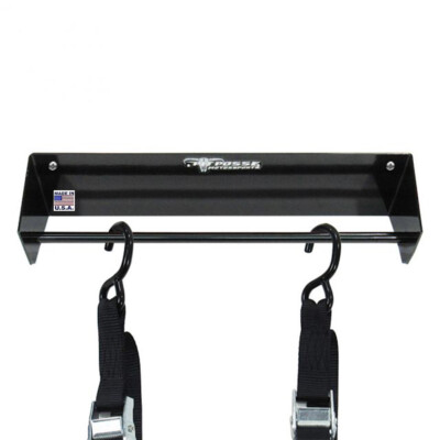 Pit Posse Made in USA Black Garage Trailer Tie-Down Hanger Organizer