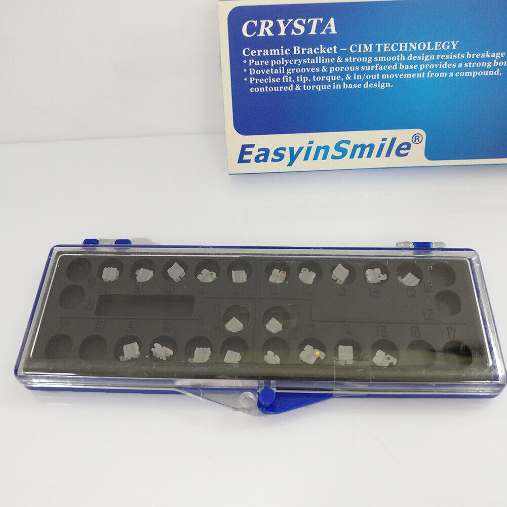 Dental Orthodontic Ceramic Brackets Easyinsmile Clear Bracket MBT 022 3&hook 10X
