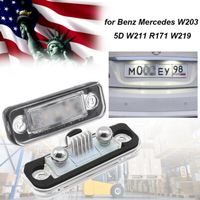 2Pcs LED License Number Plate Lights For Benz Mercedes W203 5D W211 R171 W219
