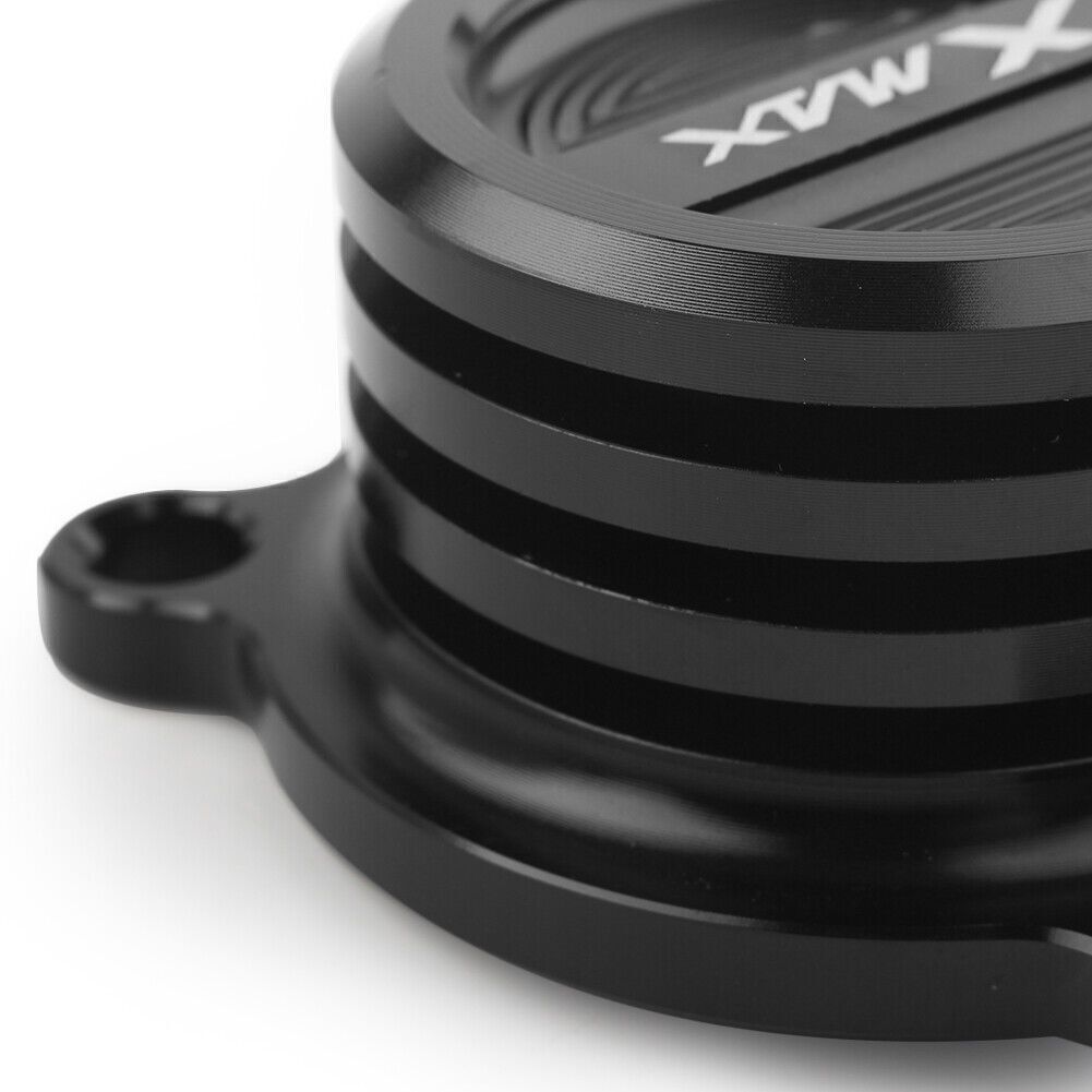 CNC Engine Oil Filter Clear Caps Cover Fit Yamaha XMAX 250 300 400 2018 Black
