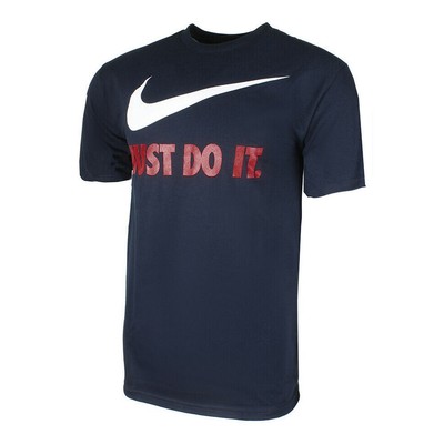 

Мужская спортивная футболка с коротким рукавом Nike Just Do It Swoosh Gaphic темно-синяя, Navy, 707360