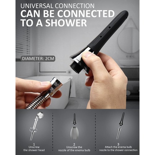 Reusable Enima Anal Vaginal Cleaner kit Amal Douche Connected to Shower Hole 245 Reusable Enima Anal Vaginal Cleaner kit Amal Douche Connected to Shower Hole 245