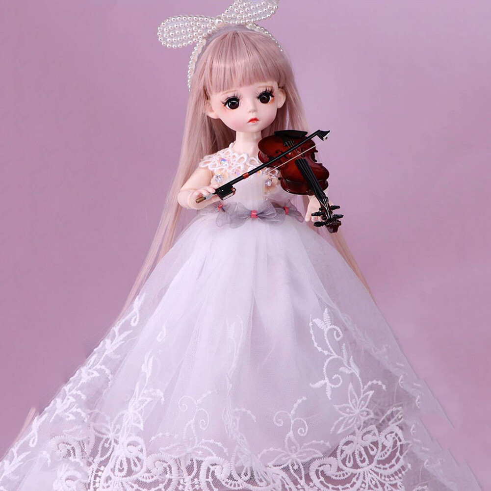 1/6 BJD Doll Mini Girl Doll Toy with Dress Shoes Wigs Face