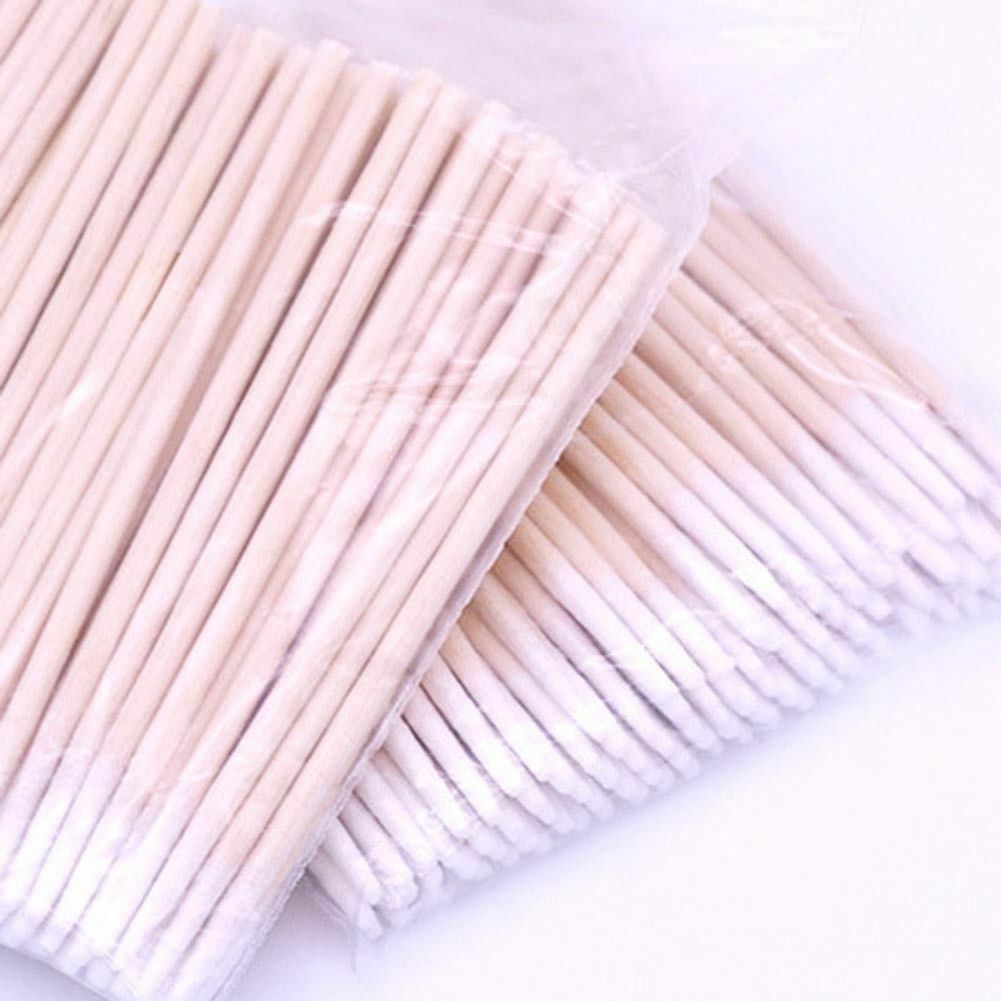 100PCS Cotton Swabs Pointed Swab Applicator Qtips Wooden Sticks