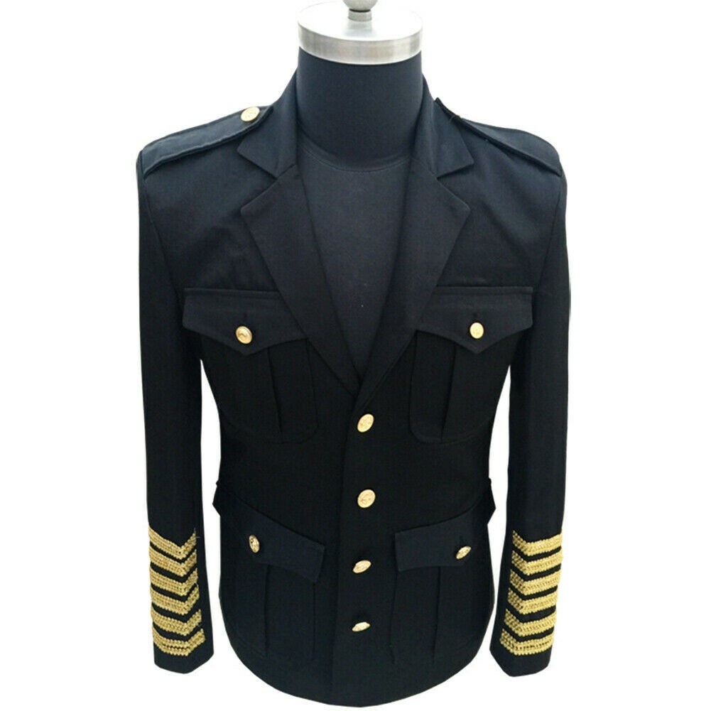 Mens Single Breasted Suit Jacket Hussar Drummer Notch Lapel Blazer Top Coat