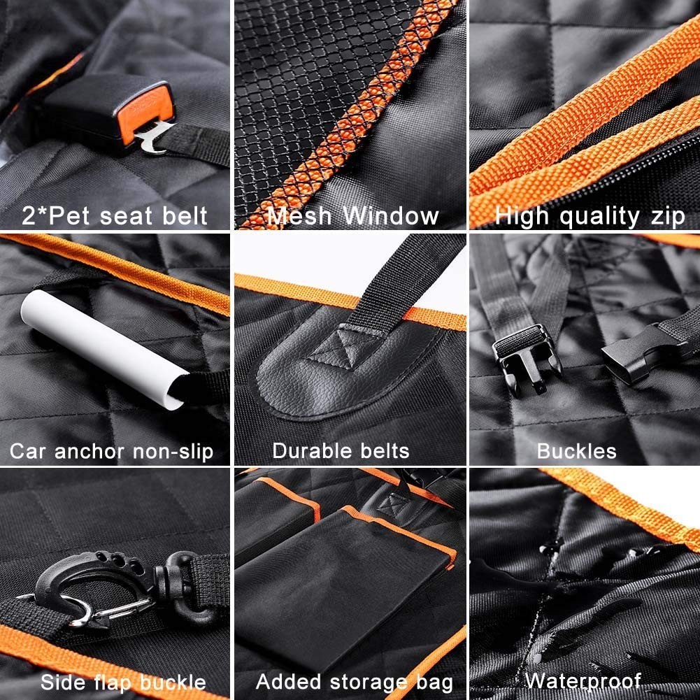 CLEEBOURG Upgraded Dog Seat Cover for Cars Trucks SUV,Waterproof Dog Hammock Bac