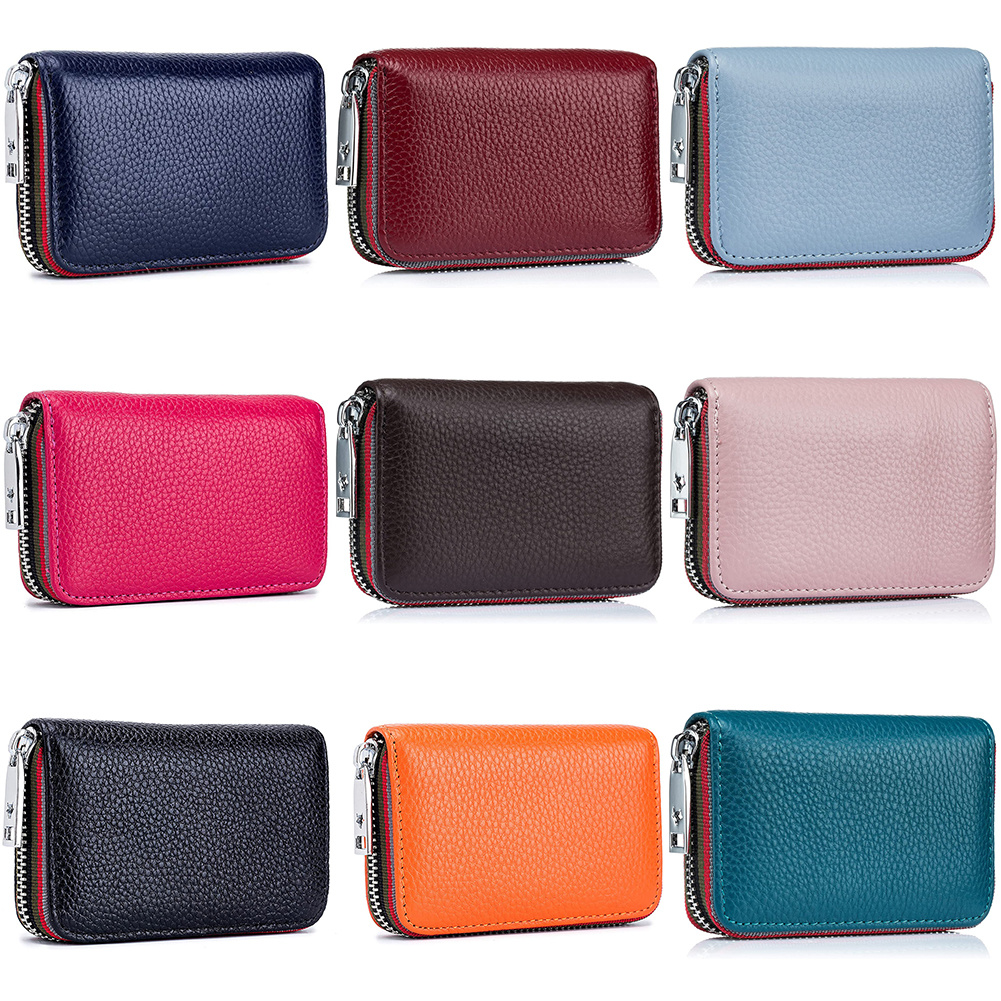 Mens RFID Blocking Leather Bifold Wallet Credit Card ID Holder Zip Around Purse