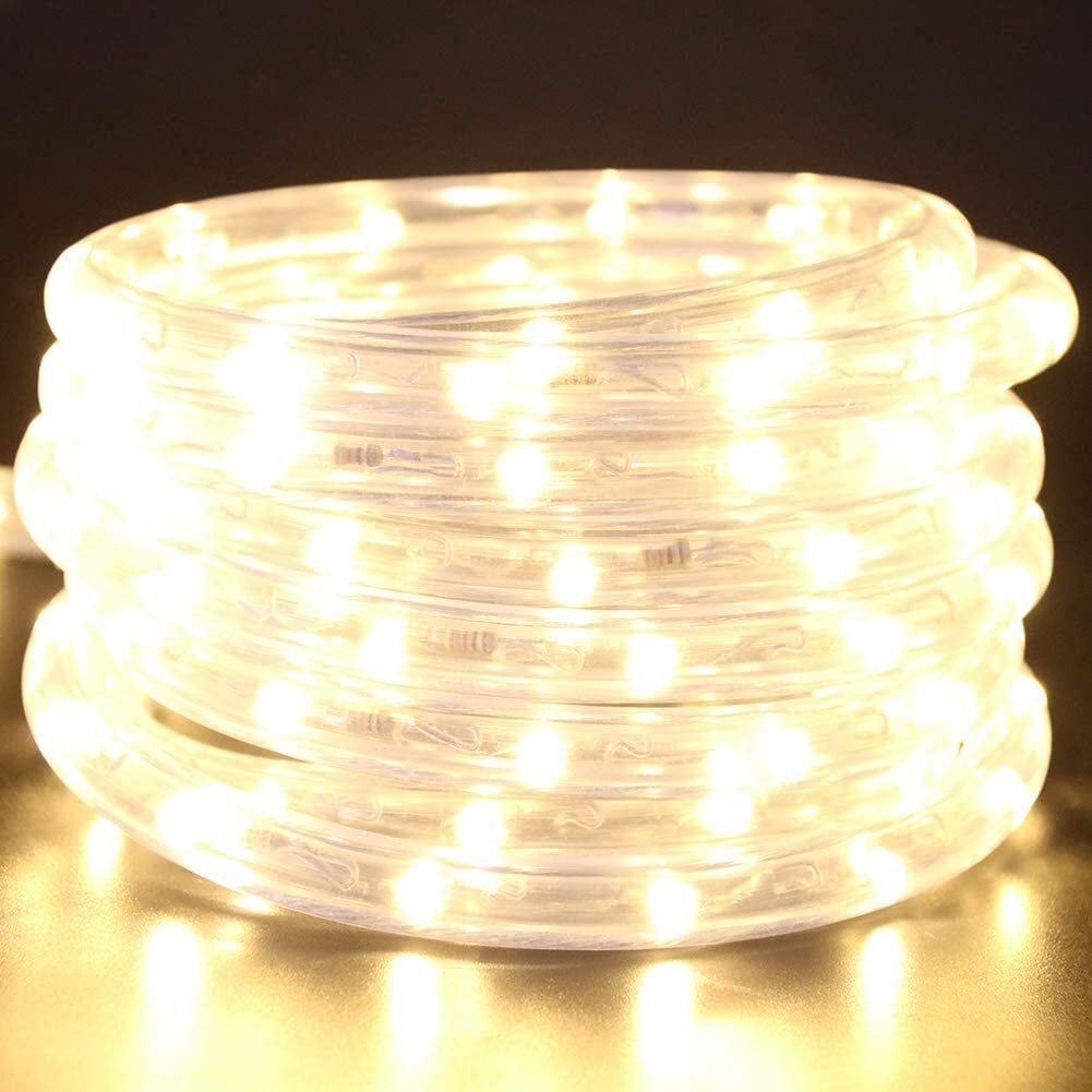 Super Bright Solar Rope Fairy Lights 100 LED Strip Outdoor Garden Landscape Lamp