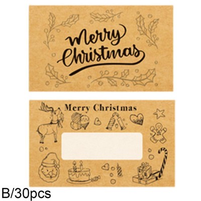 30pc Cute Cartoon Christmas Scratch Tickets Creative W9U1 A7R Card Lucky W2S7