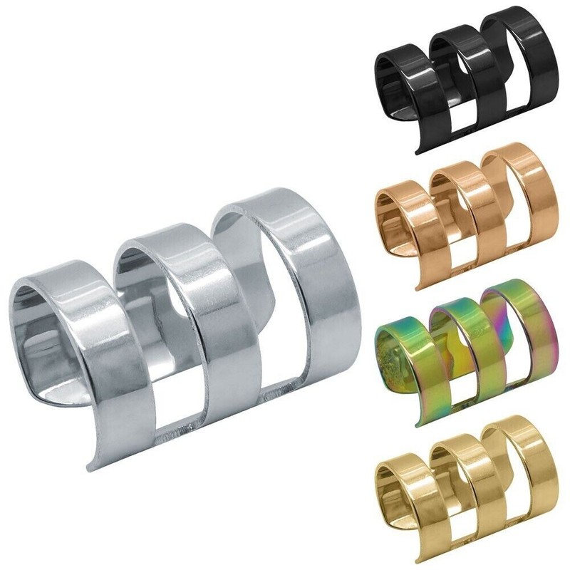 3er Pince Oreille Clip-Oreille Earcuff Argent Or Noir Rose Femmes Hommes