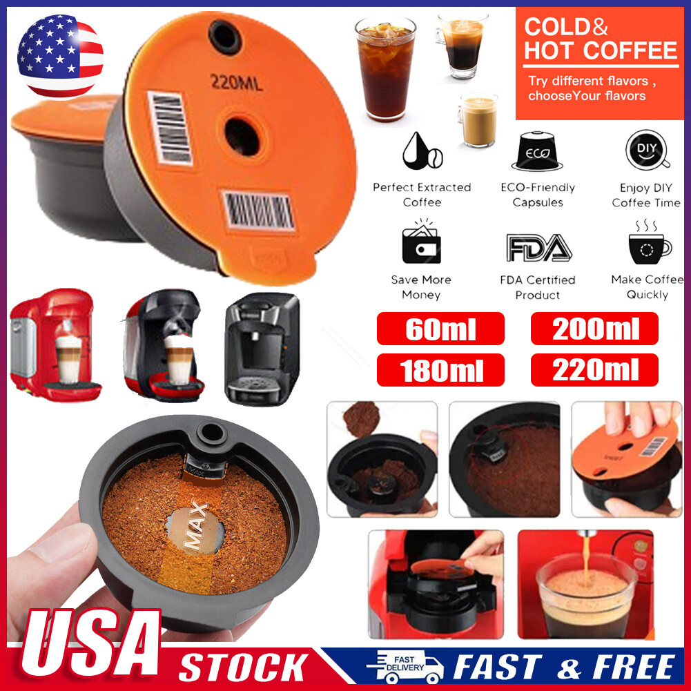 60-220ML Refillable/Reusable Coffee Capsule Pods Cups For B-