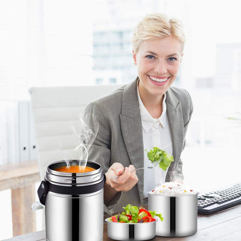 Soup Thermos for Adults,Large 3 Tier 61Oz Thermos for Hot Food,Wide Mouth Insula