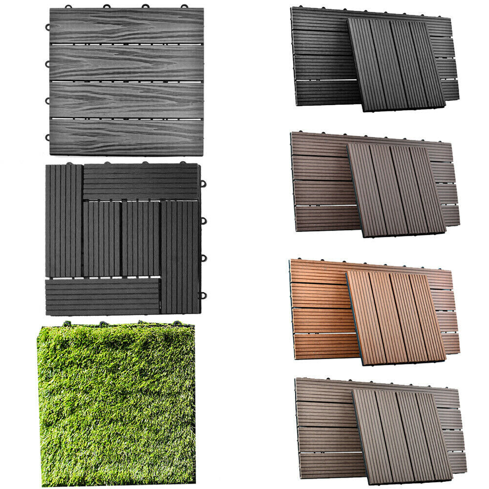 WPC Fliesen Terrassenfliesen Royal | Klick Fliese in Holz Kunststoff Garten DIY