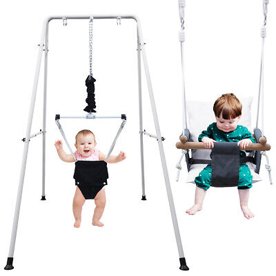 2 IN 1 Baby Jumper Swing Set Baby Exerciser With Stand Fun For Active Babies NEW